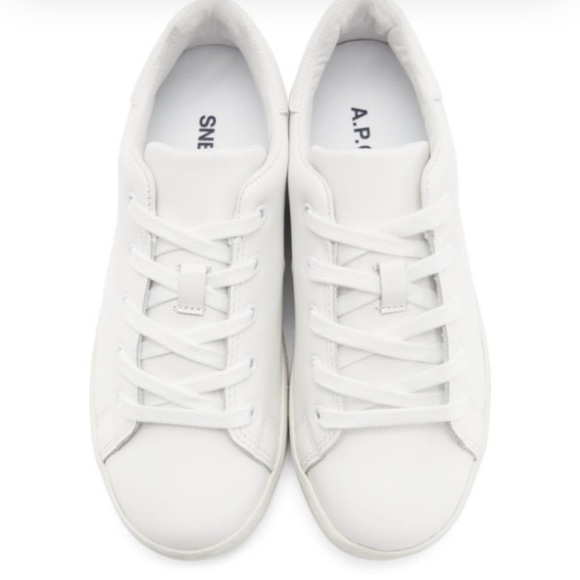 A.P.C. White Hide Sneakers $325 Size 8 - Picture 7 of 8
